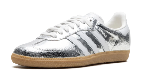 Adidas Samba OG WMNS 'Silver Metallic' Cracked Leather JR0035