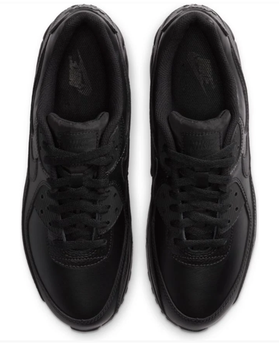 Nike Air Max 90 LTR – Men's Triple Black Leather Sneaker